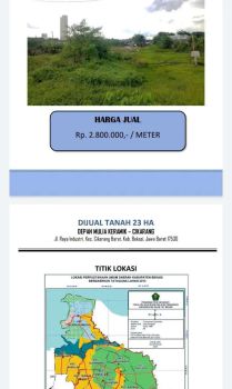 Tanah 23 hektare di pusat kota cikarang