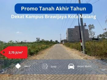 Tanah Kota Malang Promo Akhir Tahun, Dekat Kampus UIN