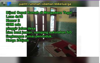 Dijual Cepat Rumah di Margadana Tegal Luas 4x16 m2