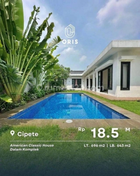Dijual Rumah Cantik Ada Pool Strategis di Cipete Jakarta Selatan