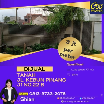 DIJUAL TANAH Jl. KEBUN PINANG PAKIS MALANG