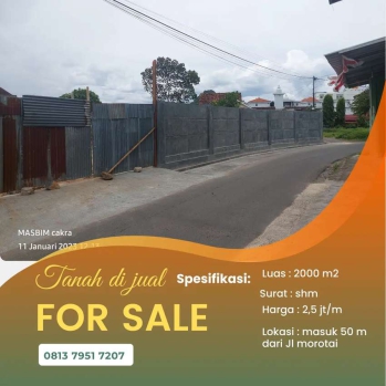 Tanah di jual di way halim morotai