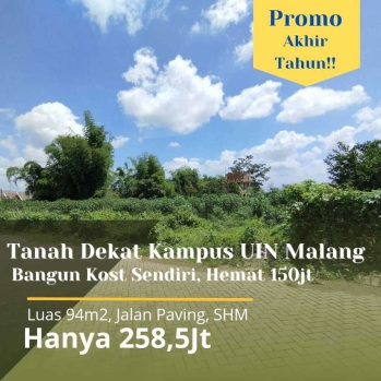 Tanah Kavling cocok Bangun Kos Joyoagung Dekat Kampus UB