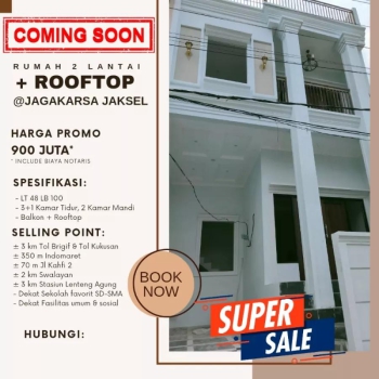 Rumah Dijual Di Jagakarsa Harga 900 Juta Ada Rooftop nya