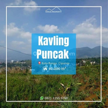 Tanah Kavling 3 HA Murah Puncak Cisarua Villa Kota Bunga. SHM