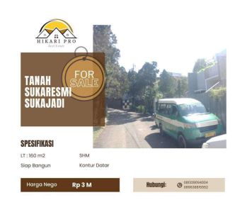 Tanah Bagus di Sukaresmi Sukajadi, dkt Maranatha, Tol Pasteur, POLBAN