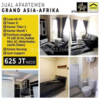 Dijual Cepat Apartemen Grand Asia Afrika 2 Kamar Tidur Full Furnished Lengkap