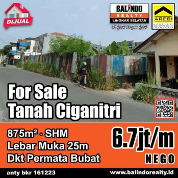 JUAL CEPAT TANAH SHM SAYAP TERUSAN BUAHBATU, CIGANITRI