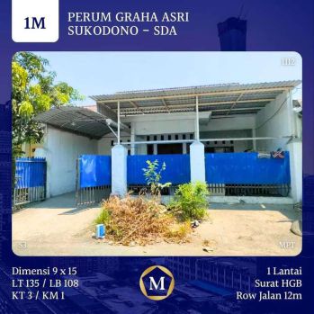 Rumah Perum Graha Asri Sukodono Sidoarjo Murah dkt Griya Mapan Imam Bo