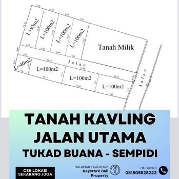 Dijual Tanah Kavling Di Jln Utama TkdBuana Sempidi Dekat Puspem Badung
