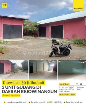 Disewakan Unit Gudang Ada 3 Unit Boleh Per Unit