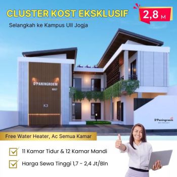 Dijual Kost di Jogja Barat Kampus UII Eksklusif SHM Pecah &amp; IMB sleman