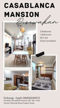 Disewakan Casablanca Mansion 2Br Murah