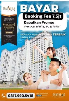 Bisa KPA Bank apartemen Bassura City tower Dahlia 2BR kosongan