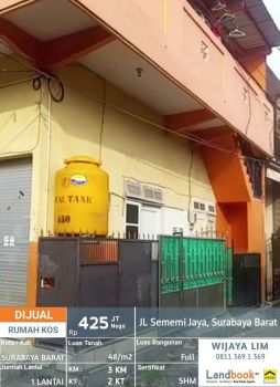 DIJUAL MURAH RUMAH KOS JALAN SEMEMI JAYA, SURABAYA BARAT