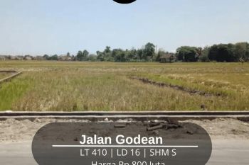 Jual Murah Tanah Sawah 800 Meter Dari Jalan Godean 1 Jutaan Aja
