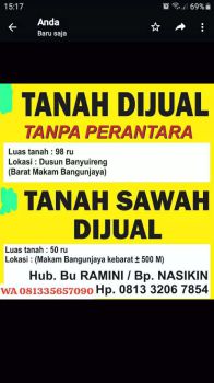 Tanah Ladang dijual 98ru
