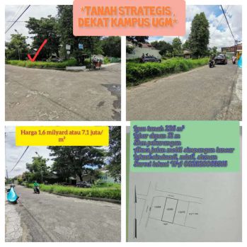 Dijual tanah strategis dekat kampus UGM