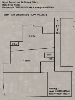 Dijual Tanah di Kecamatan Tambun Selatan Kabupaten Bekasi