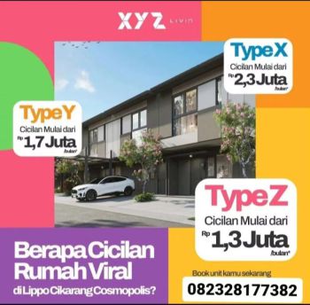 OPEN NUP RUMAH 2 LANTAI CICILAN 1 JUTAAN DI LIPPO CIKARANG