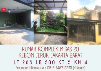 Rumah LT 265 Komplek Migas 20 Kebon Jeruk
