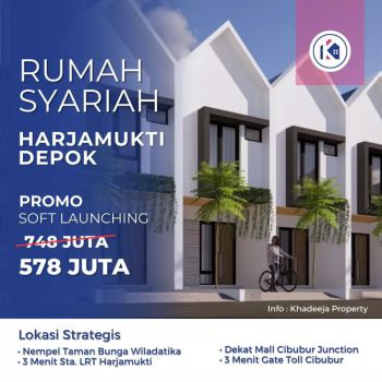 Rumah Syariah 500 Jutaan di Harjamukti Depok Dekat Cibubur Junction