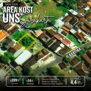 Tanah di jual di dekat kampus UNS SURAKARTA