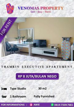 Disewakan Apartement Thamrin Executive Type Studio 1 Bathroom
