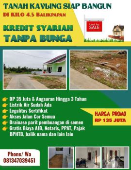 kavling Kredit Dp 35 juta siap bangun