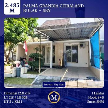 Rumah Palma Grandia Citraland Benowo Terawat Siap Huni Hook Surabaya