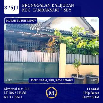 Rumah Murah Bronggalan Kalijudan Tambaksari Surabaya Timur Dkt Dharmahusada