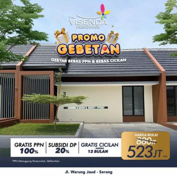 Jual Rumah Serang LT 9x20 hanya 500jutaan. Free DP, PPN &amp; Cicilan