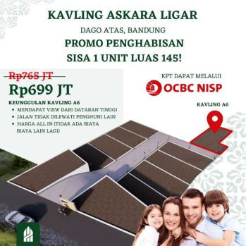 PROMO 1 unit pertama tanah murah di cigadung awiligar dkt gedung sate