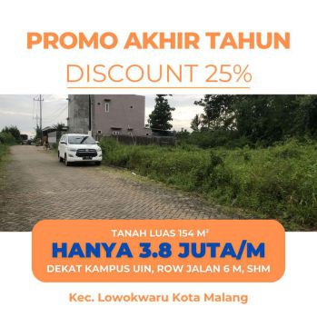 Tanah Kost Anti Banjir Dekat Kampus UIN