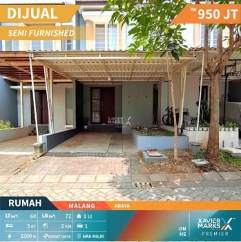 Termurah Dijual Rumah Semi Furnished Minimalis di Araya Malang