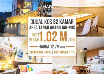 Investasi Langka, Dijual Kost Exclusive Baru di Tanah Abang Pusat Kota Jakarta