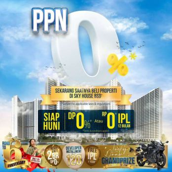 Dijual Apartemen 2br ready Sky House BSD FREE DP dan FREE PPN