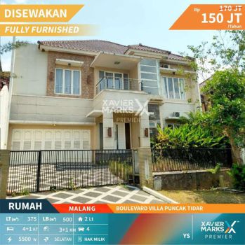 Disewakan rumah mewah dan furnish di Villa Puncak tidar, Malang