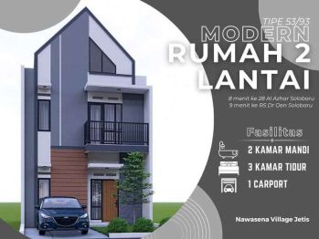 RUMAH MEWAH 2 LANTAI DI DEKAT AL AZHAR SOLOBARU RUMAH 3 KAMAR SOLOBARU