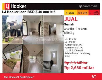 dijual rumah the avani bsd cluster anantha