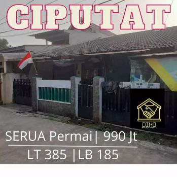 Jual Rumah Murah Lt 385 lb 185 Serua Indah. Pamulang Tangsel