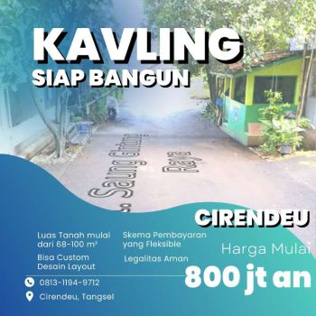 Tanah Kavling Siap Bangun di Komplek Perumahan Saung Gintung Cirendeu