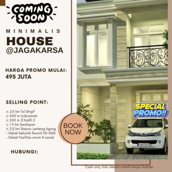 Rumah 2 Lantai Bisa Custom + Rooftop di Jagakarsa Dekat Stasiun
