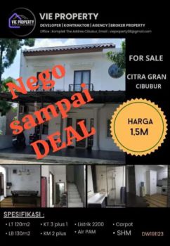 NEGO SAMPAI DEAL! BU! Rumah SIAP HUNI di Citra Grand Cibubur