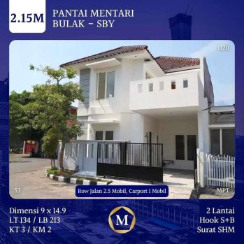 Rumah Pantai Mentari Surabaya Timur Hook Murah dkt Pakuwon City Lebak
