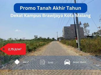 Tanah Kota Malang Promo Akhir Tahun, Dekat Kampus UIN