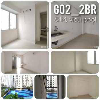 Jual 2BR SHM lantai rendah apartemen Bassura City view kolam