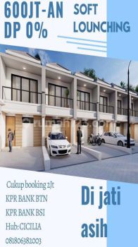 Rumah Murah Harga Perdana 2lantai Di Jati Asih Hanya 600jta Dp 0%