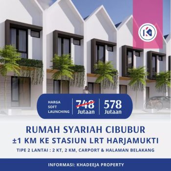 Rumah 2 Lantai 500 Jutaan Di Cibubur Jakarta Timur Dekat Stasiun LRT