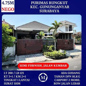 Rumah Purimas Rungkut Gununganyar Surabaya Timur Semi Furnish